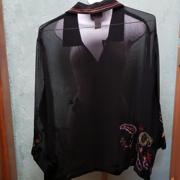 Coldwater Creek embroidered blouse - Picture 2 of 6